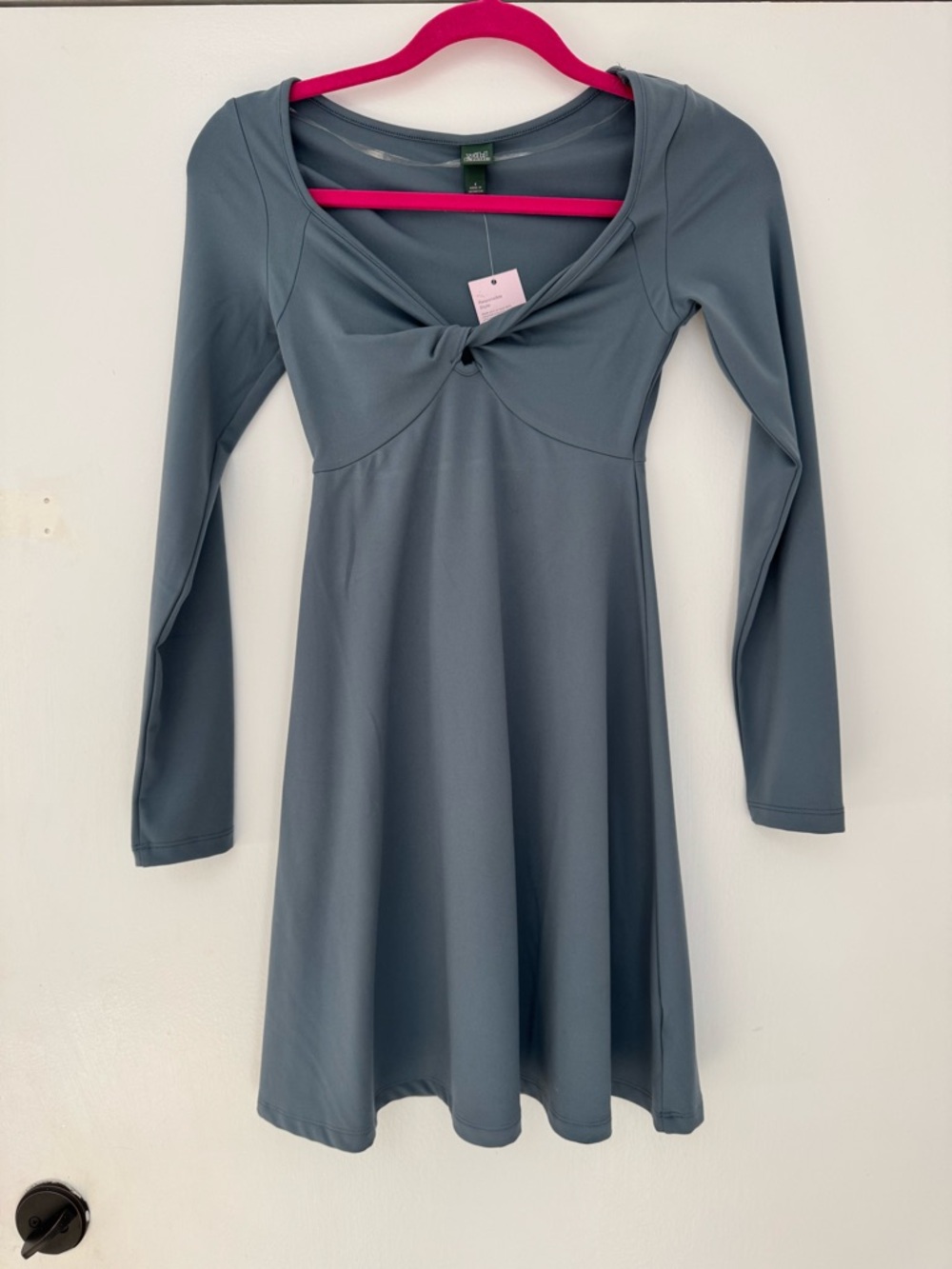 Target Slate Blue Long Sleeve Twist-Knot Dress